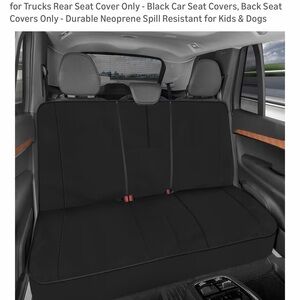Universal Black Neoprene Rear Seat Cover for Cars & Trucks